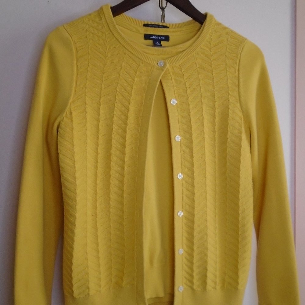 Lands' End Yellow Sweater Set, Size Small
